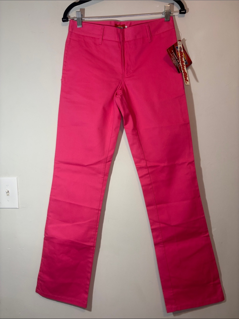 NWT Dickies Hot Pink Straight Leg Bootcut Low Rise Work Pants Long 33” Inseam